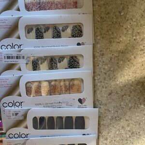Color Street Nail Polish Strips - Black, Gold, Pink and multi designs